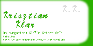 krisztian klar business card